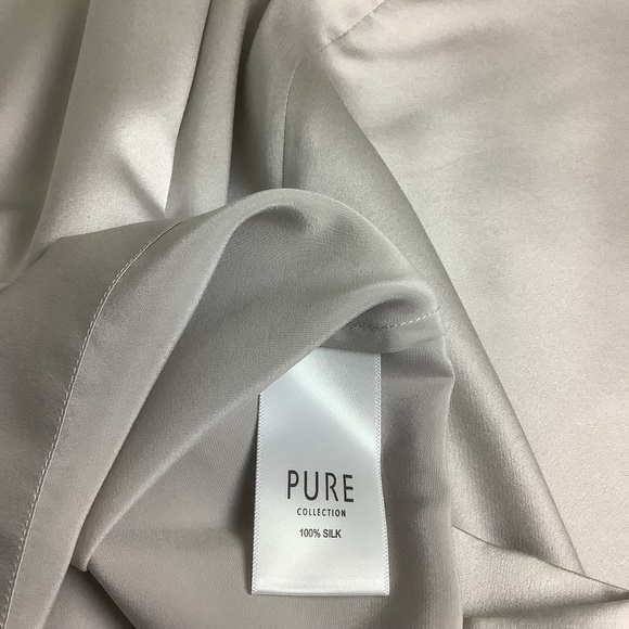 Pure Collection 100% Silk Champagne Sleeveless Blouse 14/16 - Picture 4 of 6